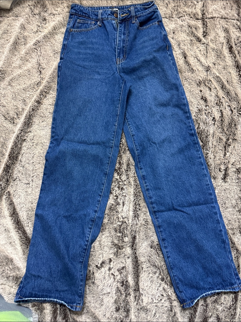 Fashion Nova - High-Waist Straight Leg Baggy Blue Jeans